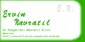 ervin navratil business card